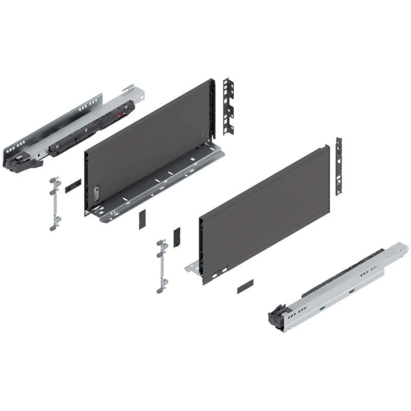16" Legrabox Drawer System C Height, 7-0/0", 125lb Capacity Full-Extension with BLUMOTION, Orion Gray