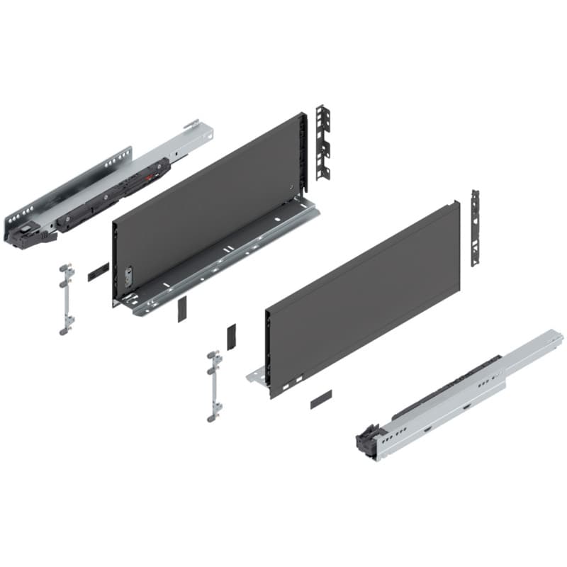 18" Legrabox Drawer System C Height, 7-0/0", 125lb Capacity Full-Extension with BLUMOTION, Orion Gray
