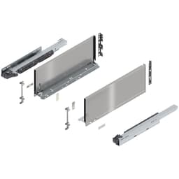 18" Legrabox Drawer System C Height, 7-0/0", 125lb Capacity Full-Extension with BLUMOTION, Stainless Steel