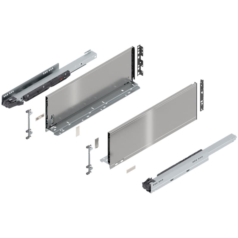 20" Legrabox Drawer System C Height, 7-0/0", 125lb Capacity Full-Extension with BLUMOTION, Stainless Steel
