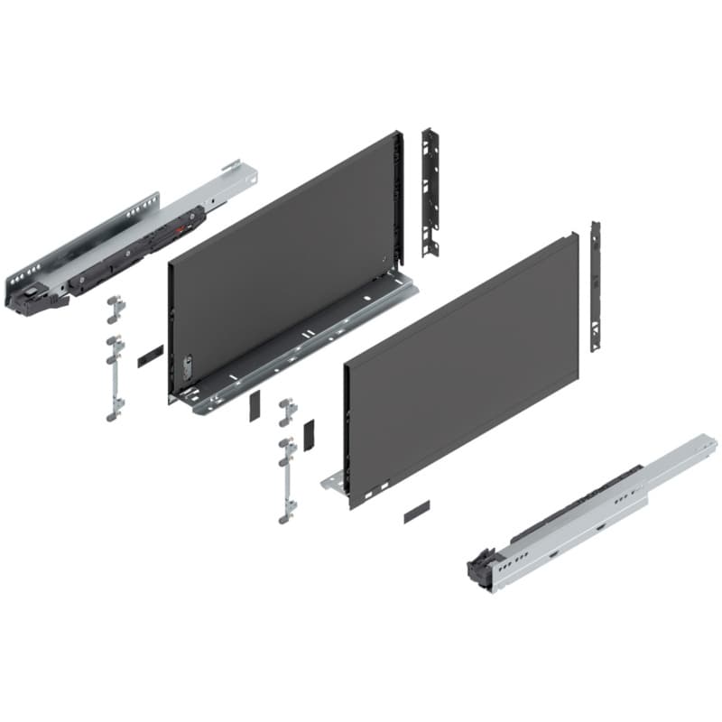 Blum LEGRABOX F-Height 18" Soft-Close Drawer Box Kit, Orion Gray Matte, 770F45S-18GR