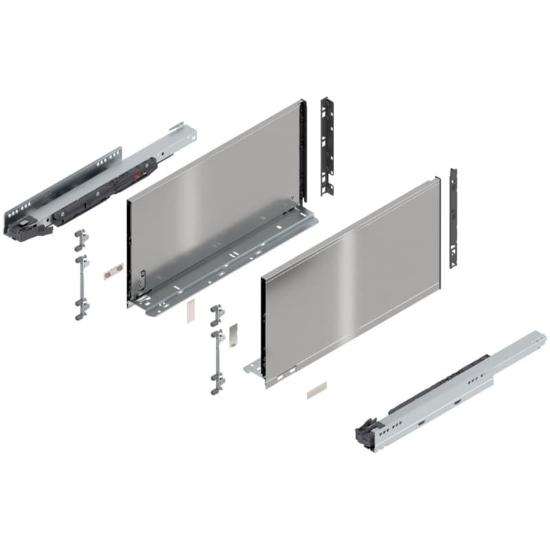 Blum LEGRABOX F-Height 18" Soft-Close Drawer Box Kit, Stainless Steel, 770F45S-18SS