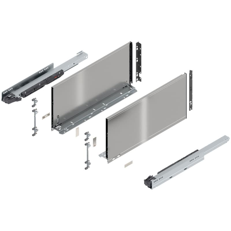 Blum LEGRABOX F-Height 20" Soft-Close Drawer Box Kit, Stainless Steel, 770F50S-20SS