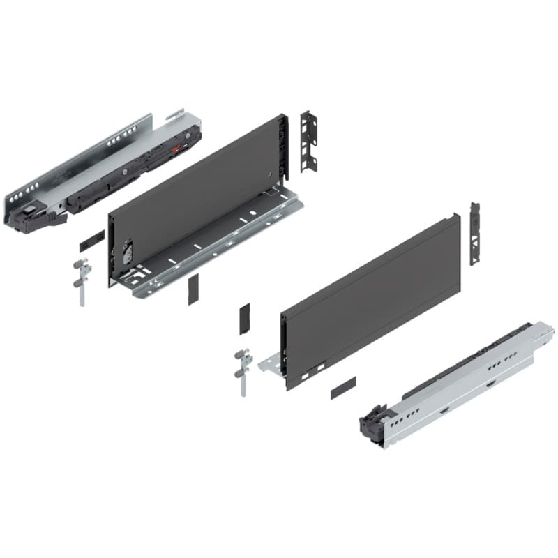 Blum LEGRABOX K-Height 14" Soft-Close Drawer Box Kit, Orion Gray Matte, 770K35S-14GR