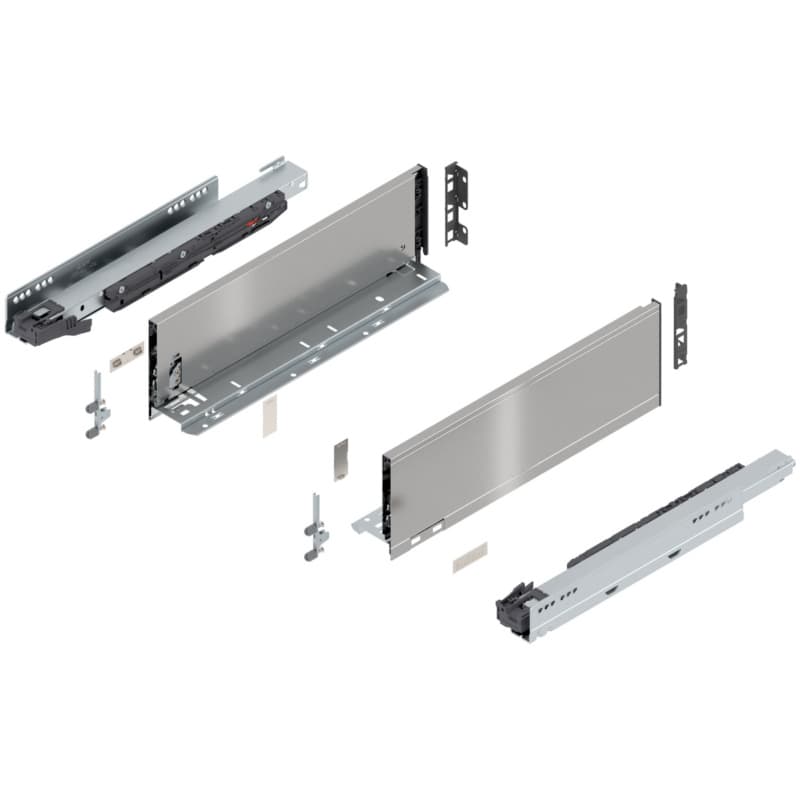 Blum LEGRABOX K-Height 16" Soft-Close Drawer Box Kit, Stainless Steel, 770K40S-16SS