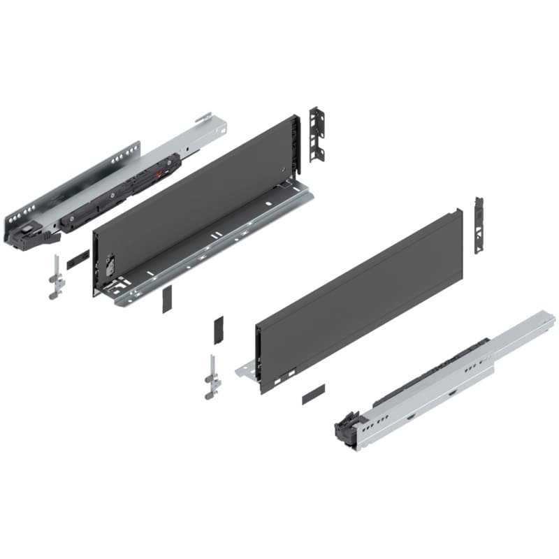 Blum LEGRABOX K-Height 18" Soft-Close Drawer Box Kit, Orion Gray Matte, 770K45S-18GR