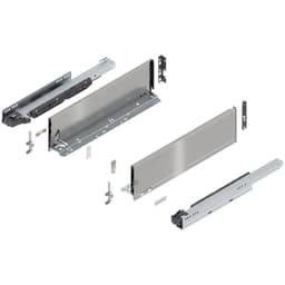 18" Legrabox Drawer System K Height, 5-1/16", 125lb Capacity Full-Extension with BLUMOTION, Stainless Steel