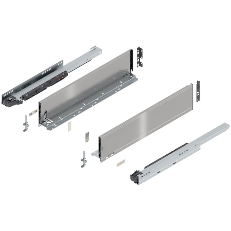Blum LEGRABOX K-Height 22" Soft-Close Drawer Box Kit, Stainless Steel, 770K55S-22SS