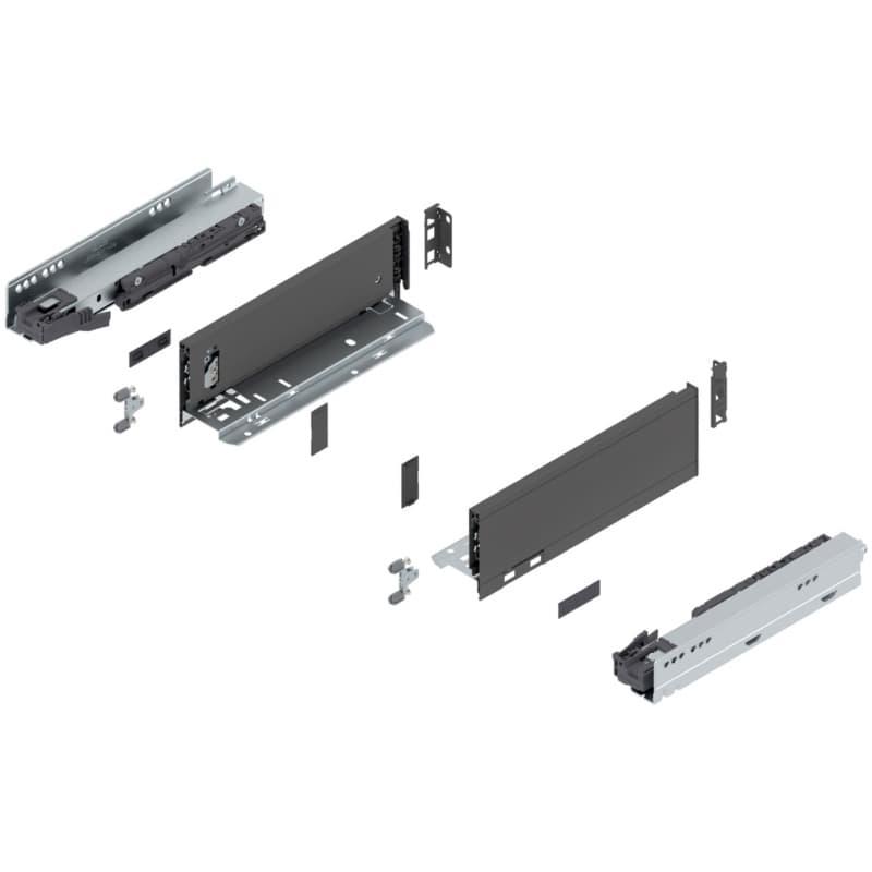 11" Legrabox Drawer System M Height, 3-9/16", 125lb Capacity Full-Extension with BLUMOTION, Orion Gray