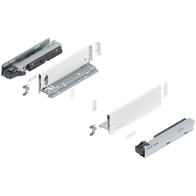 11" Legrabox Drawer System M Height, 3-9/16", 125lb Capacity Full-Extension with BLUMOTION, Silk White