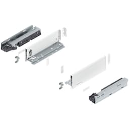 11" Legrabox Drawer System M Height, 3-9/16", 125lb Capacity Full-Extension with BLUMOTION, Silk White