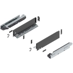 14" Legrabox Drawer System M Height, 3-9/16", 125lb Capacity Full-Extension with BLUMOTION, Orion Gray