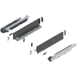 16" Legrabox Drawer System M Height, 3-9/16", 125lb Capacity Full-Extension with BLUMOTION, Orion Gray