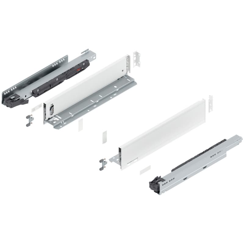 16" Legrabox Drawer System M Height, 3-9/16", 125lb Capacity Full-Extension with BLUMOTION, Silk White