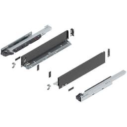 18" Legrabox Drawer System M Height, 3-9/16", 125lb Capacity Full-Extension with BLUMOTION, Orion Gray
