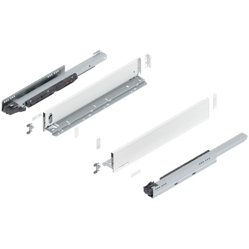 20" Legrabox Drawer System M Height, 3-9/16", 125lb Capacity Full-Extension with BLUMOTION, Silk White