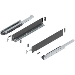 22" Legrabox Drawer System M Height, 3-9/16", 125lb Capacity Full-Extension with BLUMOTION, Orion Gray