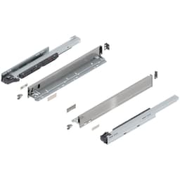 20" Legrabox Drawer System N Height, 2-5/8", 125lb Capacity Full-Extension with BLUMOTION, Stainless Steel