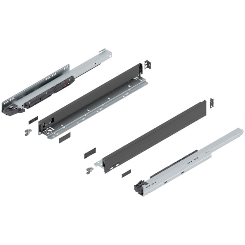 22" Legrabox Drawer System N Height, 2-5/8", 125lb Capacity Full-Extension with BLUMOTION, Orion Gray