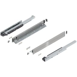 22" Legrabox Drawer System N Height, 2-5/8", 125lb Capacity Full-Extension with BLUMOTION, Stainless Steel