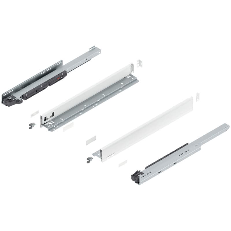 22" Legrabox Drawer System N Height, 2-5/8", 125lb Capacity Full-Extension with BLUMOTION, Silk White