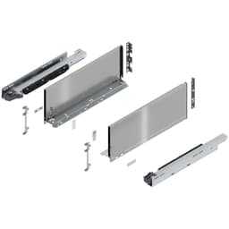 18" Legrabox Drawer System C Height, 7-0/0", 170lb Capacity Full-Extension with BLUMOTION, Stainless Steel