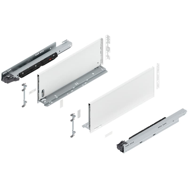18" Legrabox Drawer System C Height, 7-0/0", 170lb Capacity Full-Extension with BLUMOTION, Silk White