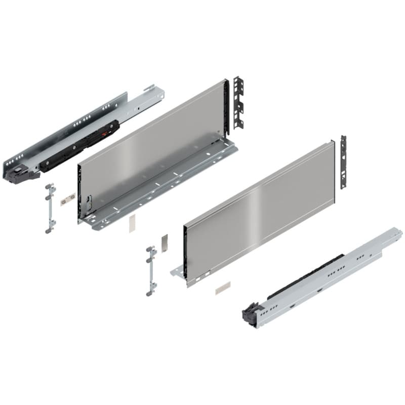 20" Legrabox Drawer System C Height, 7-0/0", 170lb Capacity Full-Extension with BLUMOTION, Stainless Steel