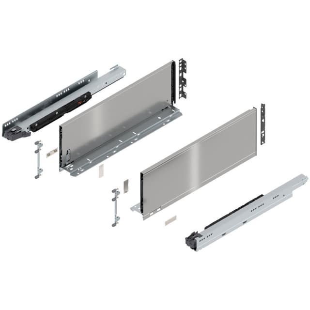 20" Legrabox Drawer System C Height, 7-0/0", 170lb Capacity Full-Extension with BLUMOTION, Stainless Steel