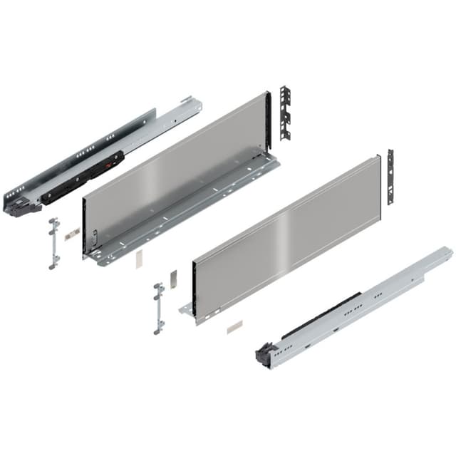 24" Legrabox Drawer System C Height, 7-0/0", 170lb Capacity Full-Extension with BLUMOTION, Stainless Steel