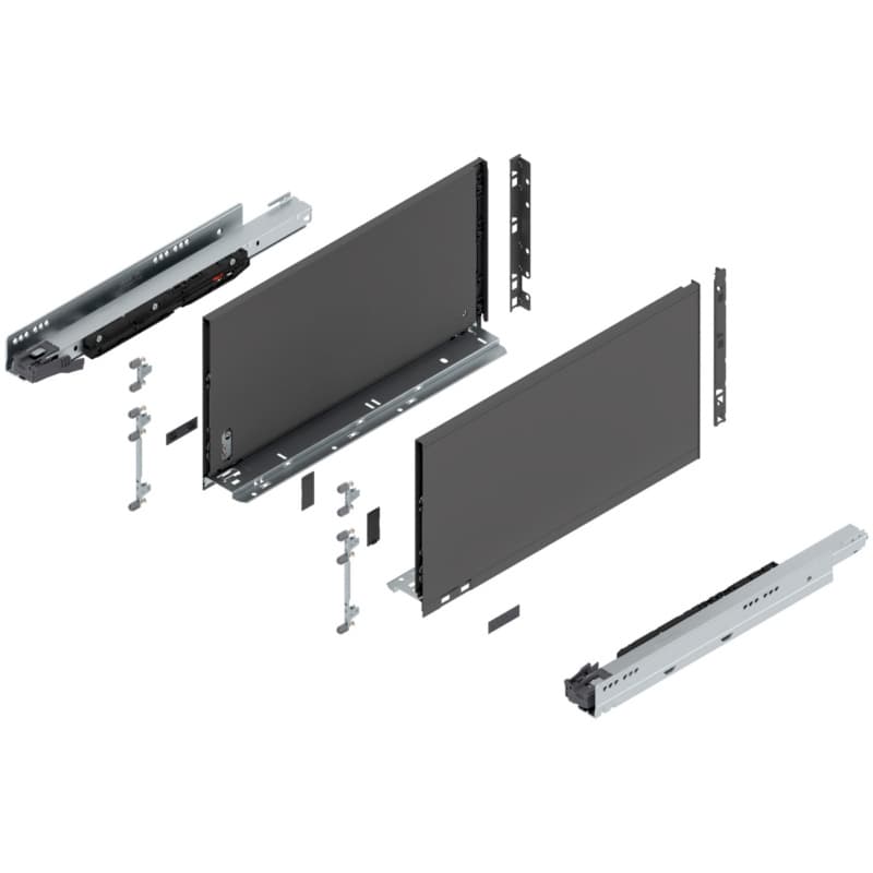 Blum LEGRABOX F-Height 18" Soft-Close Drawer Box Kit, Orion Gray Matte, 773F45S-18GR