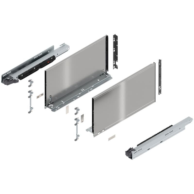 Blum LEGRABOX F-Height 18" Soft-Close Drawer Box Kit, Stainless Steel, 773F45S-18SS