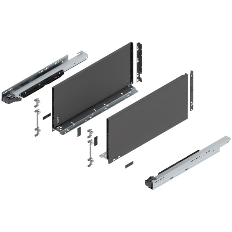 Blum LEGRABOX F-Height 20" Soft-Close Drawer Box Kit, Orion Gray Matte, 773F50S-20GR