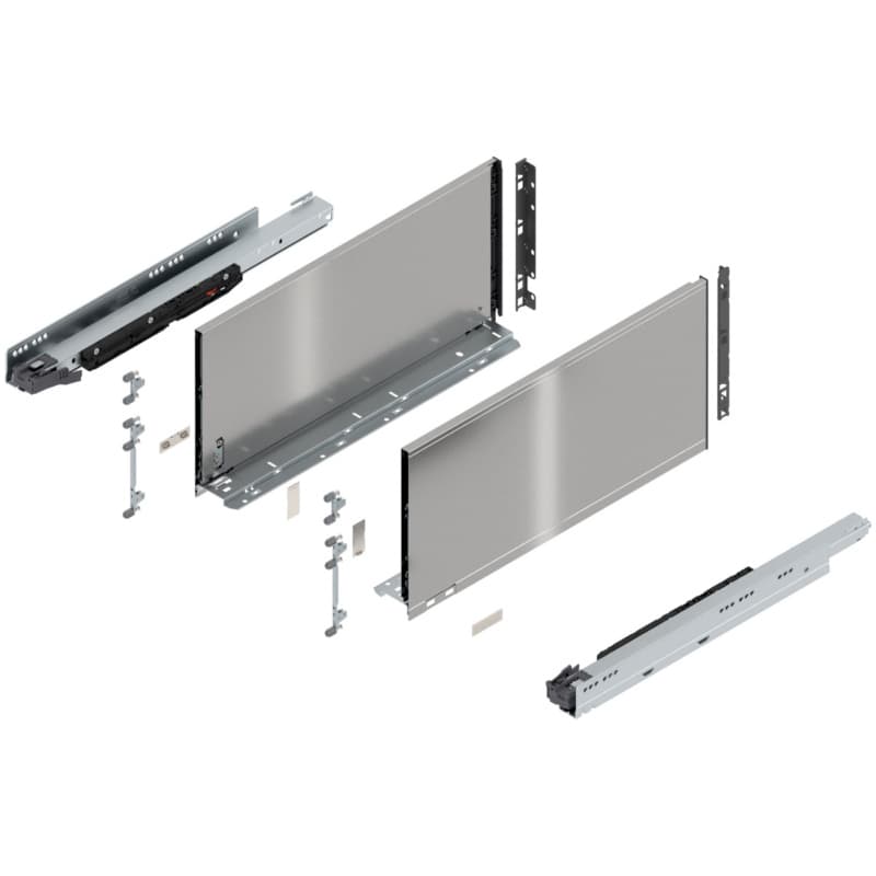 Blum LEGRABOX F-Height 20" Soft-Close Drawer Box Kit, Stainless Steel, 773F50S-20SS