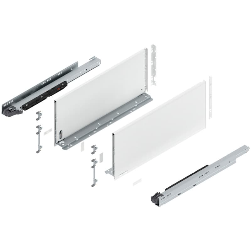 Blum LEGRABOX F-Height 22" Soft-Close Drawer Box Kit, Silk White Matte, 773F55S-22SW
