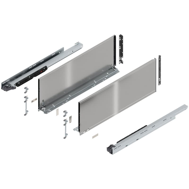 Blum LEGRABOX F-Height 26" Soft-Close Drawer Box Kit, Stainless Steel, 773F65S-26SS