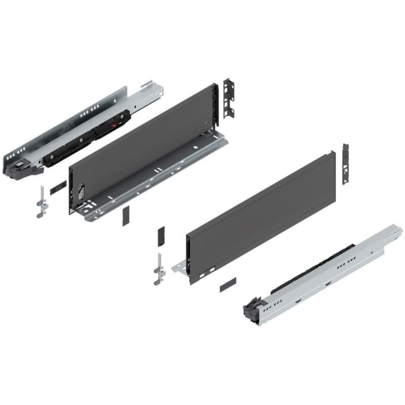 Blum LEGRABOX K-Height 18" Soft-Close Drawer Box Kit, Orion Gray Matte, 773K45S-18GR