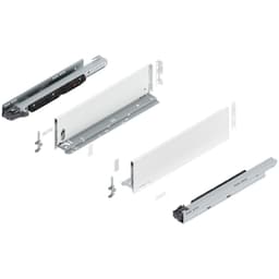 18" Legrabox Drawer System K Height, 5-1/16", 170lb Capacity Full-Extension with BLUMOTION, Silk White