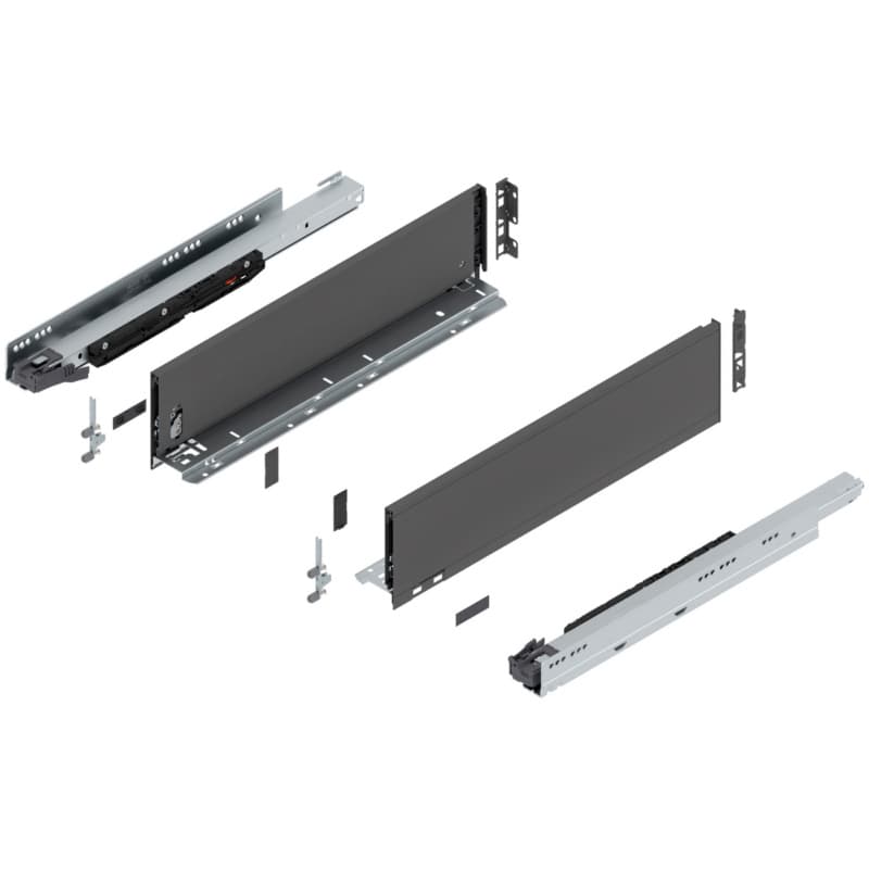 20" Legrabox Drawer System K Height, 5-1/16", 170lb Capacity Full-Extension with BLUMOTION, Orion Gray
