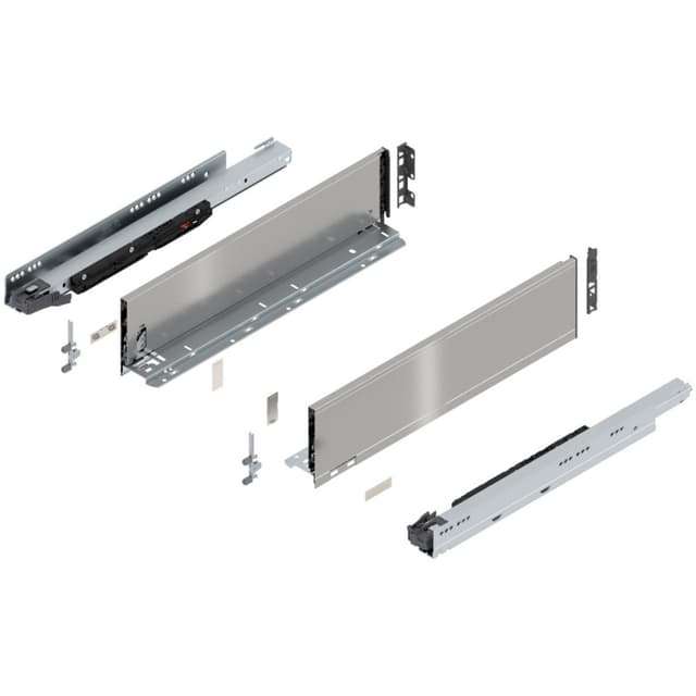 20" Legrabox Drawer System K Height, 5-1/16", 170lb Capacity Full-Extension with BLUMOTION, Stainless Steel