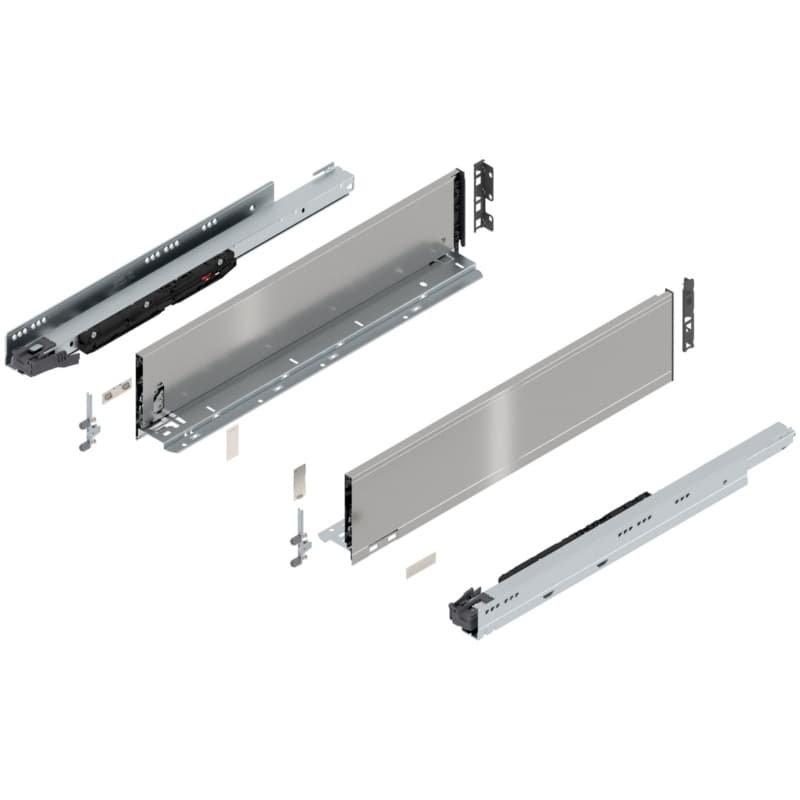 Blum LEGRABOX K-Height 22" Soft-Close Drawer Box Kit, Stainless Steel, 773K55S-22SS