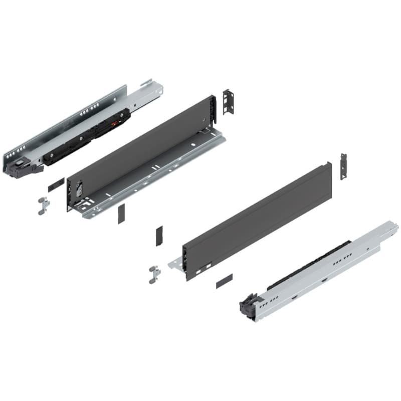 Blum LEGRABOX M-Height 18" Soft-Close Drawer Box Kit, Orion Gray Matte, 773M45S-18GR