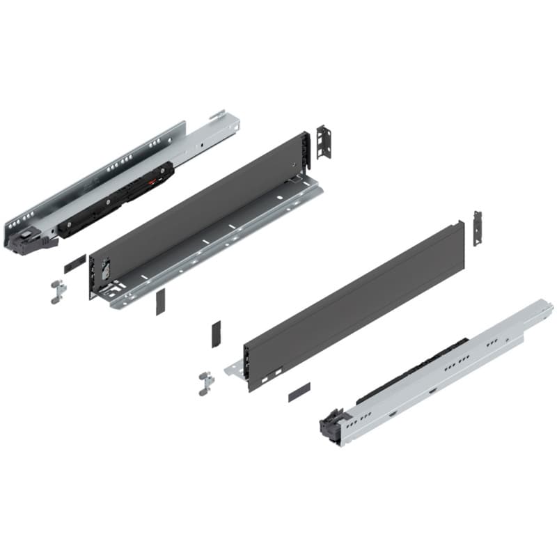Blum LEGRABOX M-Height 20" Soft-Close Drawer Box Kit, Orion Gray Matte, 773M50S-20GR