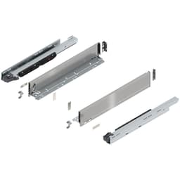 20" Legrabox Drawer System M Height, 3-9/16", 170lb Capacity Full-Extension with BLUMOTION, Stainless Steel