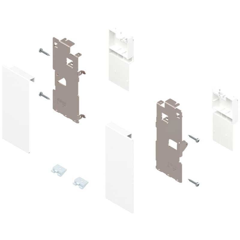 Blum LEGRABOX K-Height Silk White Matte Front Bracket Set, ZI70KS0-SW