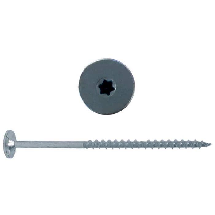 FastCap #8 x 4" Flat Head PowerHead Screw Torx® Drive - Type 17 Auger Point Coarse Thread Zinc, PHZ8.4"-100 PC - 100/Box