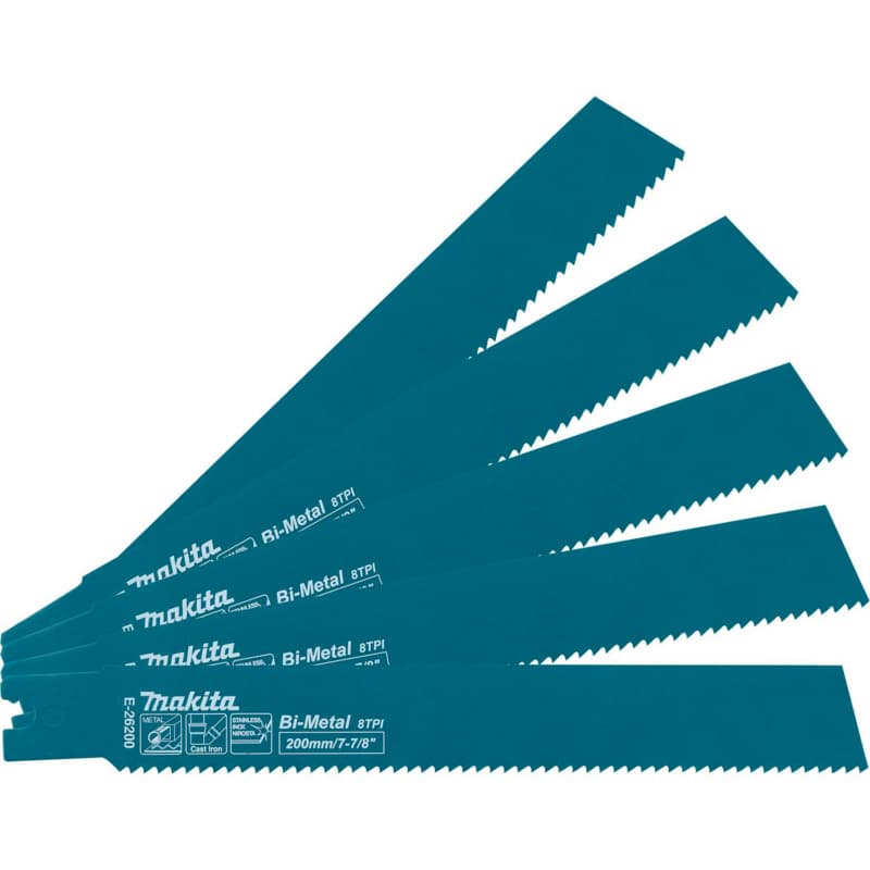 Makita 7-7/8" Straight Back Metal Pipe Cutting Recipro Saw Blade (5/Pack)