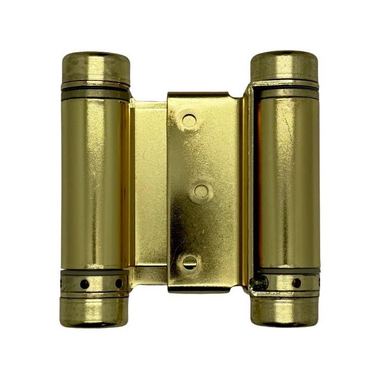 3" Double Action Spring Hinge, Polished Brass, - 3HDCOM-POLISHED BRASS
