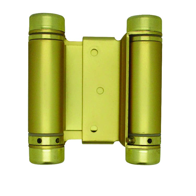 3" Double Action Spring Hinge, Satin Brass, - 3HDCOM-SATIN BRASS