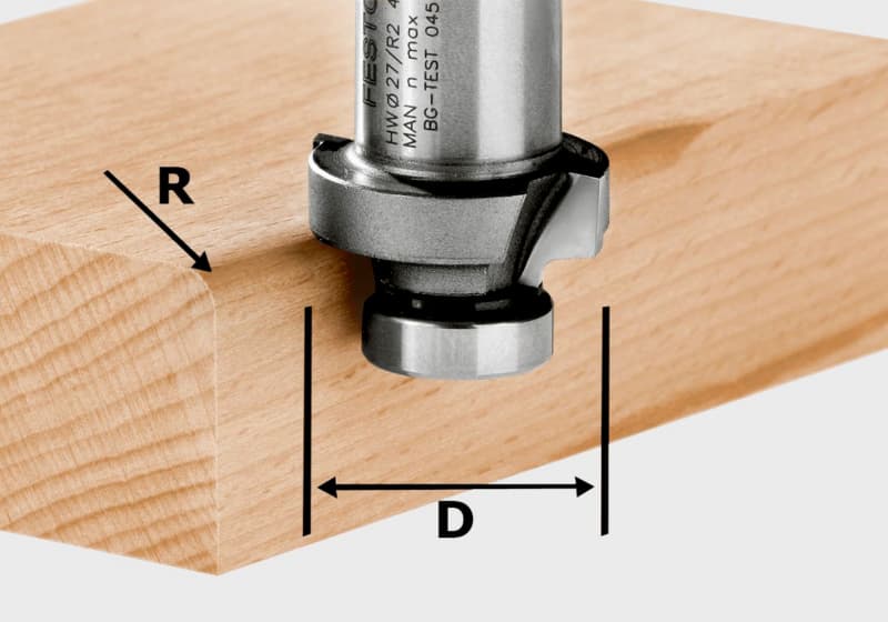 Festool Roundover Bit, 2 Flute 15/32" Radius, 490094